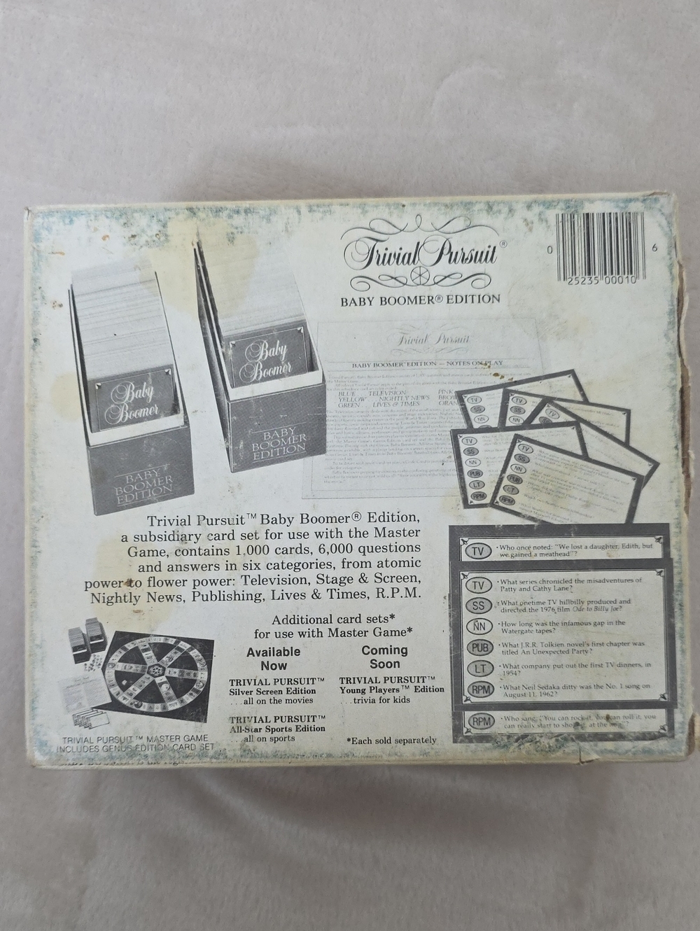 Trivial Pursuit Baby Boomer Edition Expansion Card Set Genus Game Complete Vinta - Picture 2 of 3